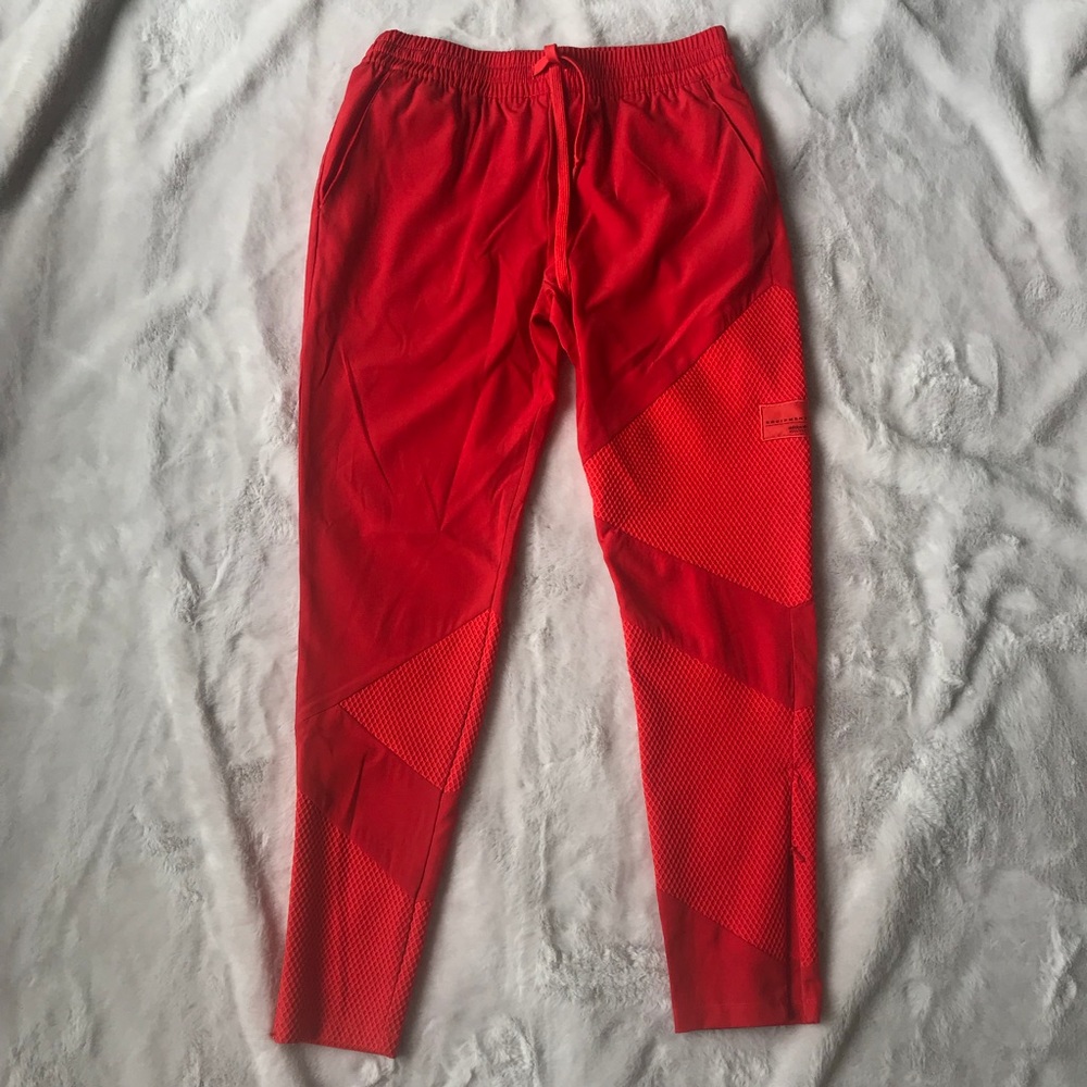 red adidas joggers